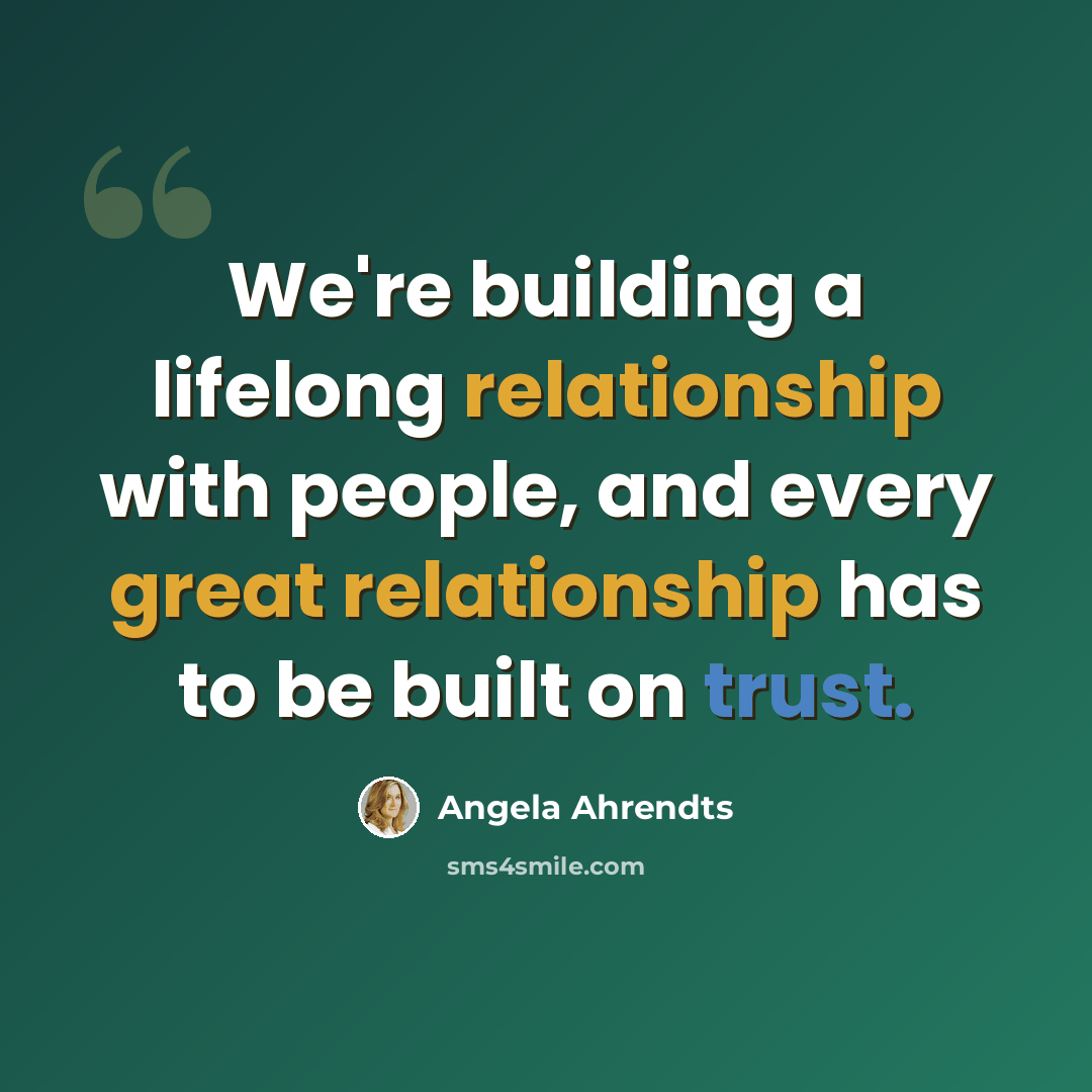 “We're building a lifelong relationship with people, and every great relationship has to be built on trust.” quote by Angela Ahrendts