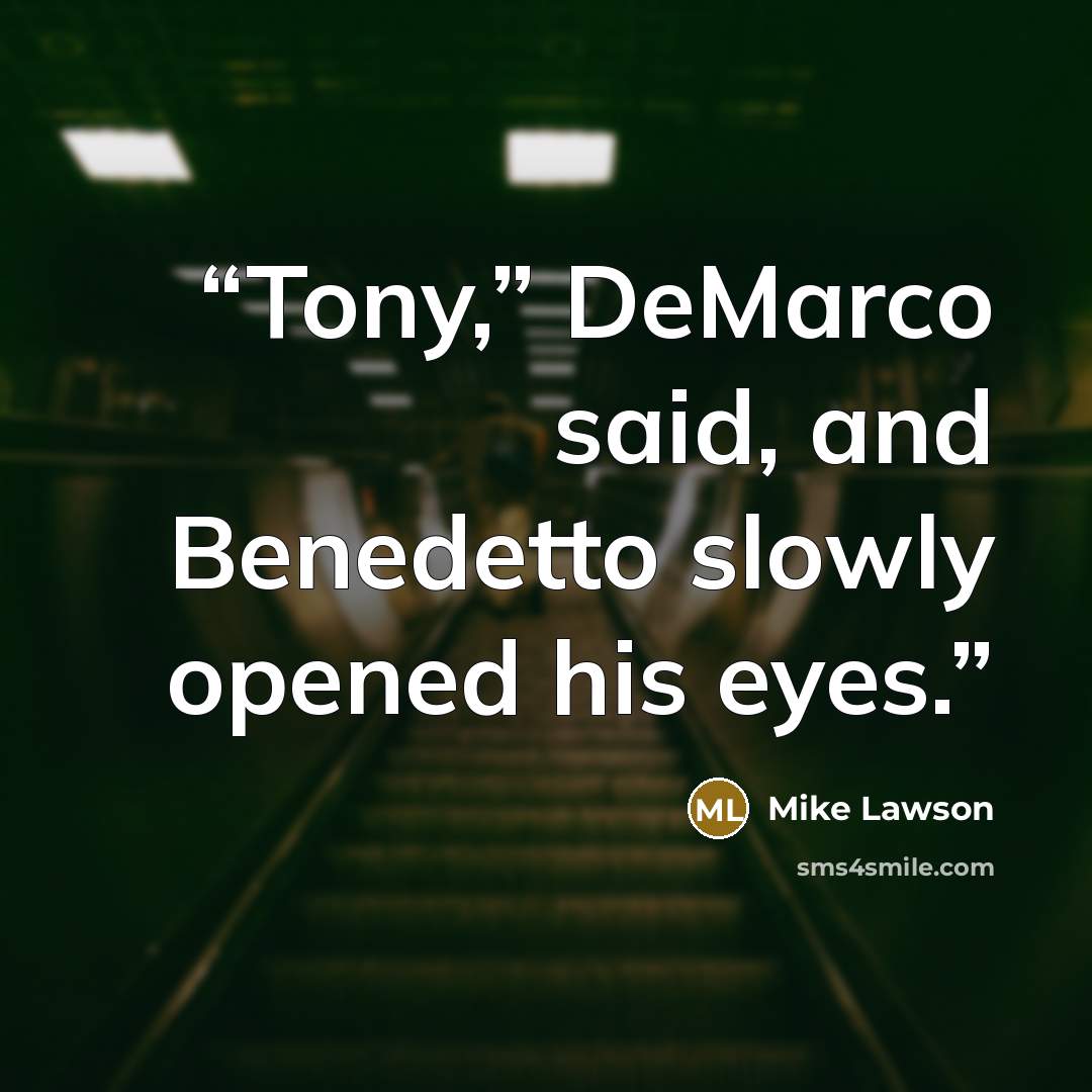 “Tony,” DeMarco said, and Benedetto slowly opened his eyes.” quote by Mike Lawson