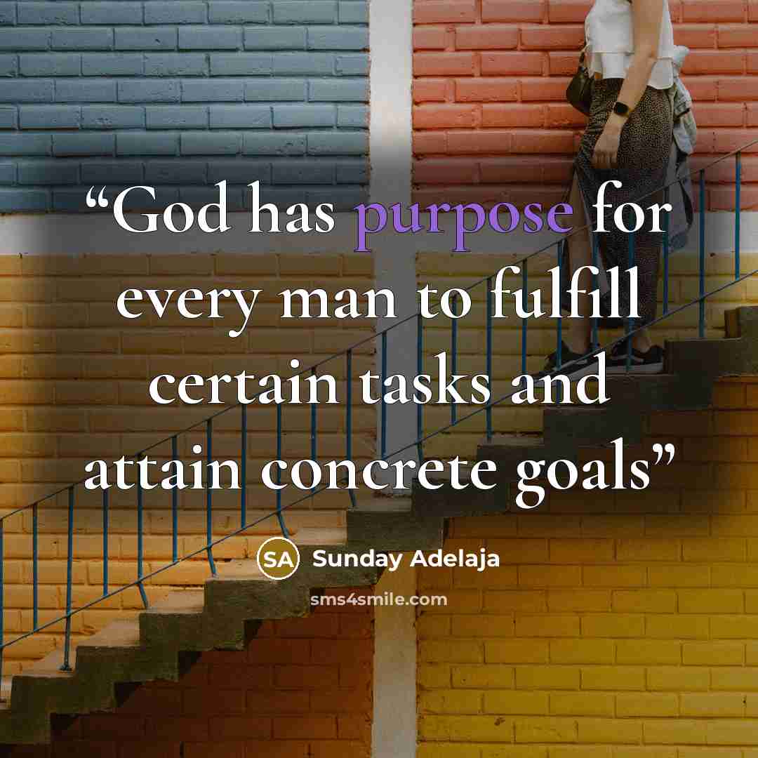 “God has purpose for every man to fulfill certain tasks and attain concrete goals” quote by Sunday Adelaja