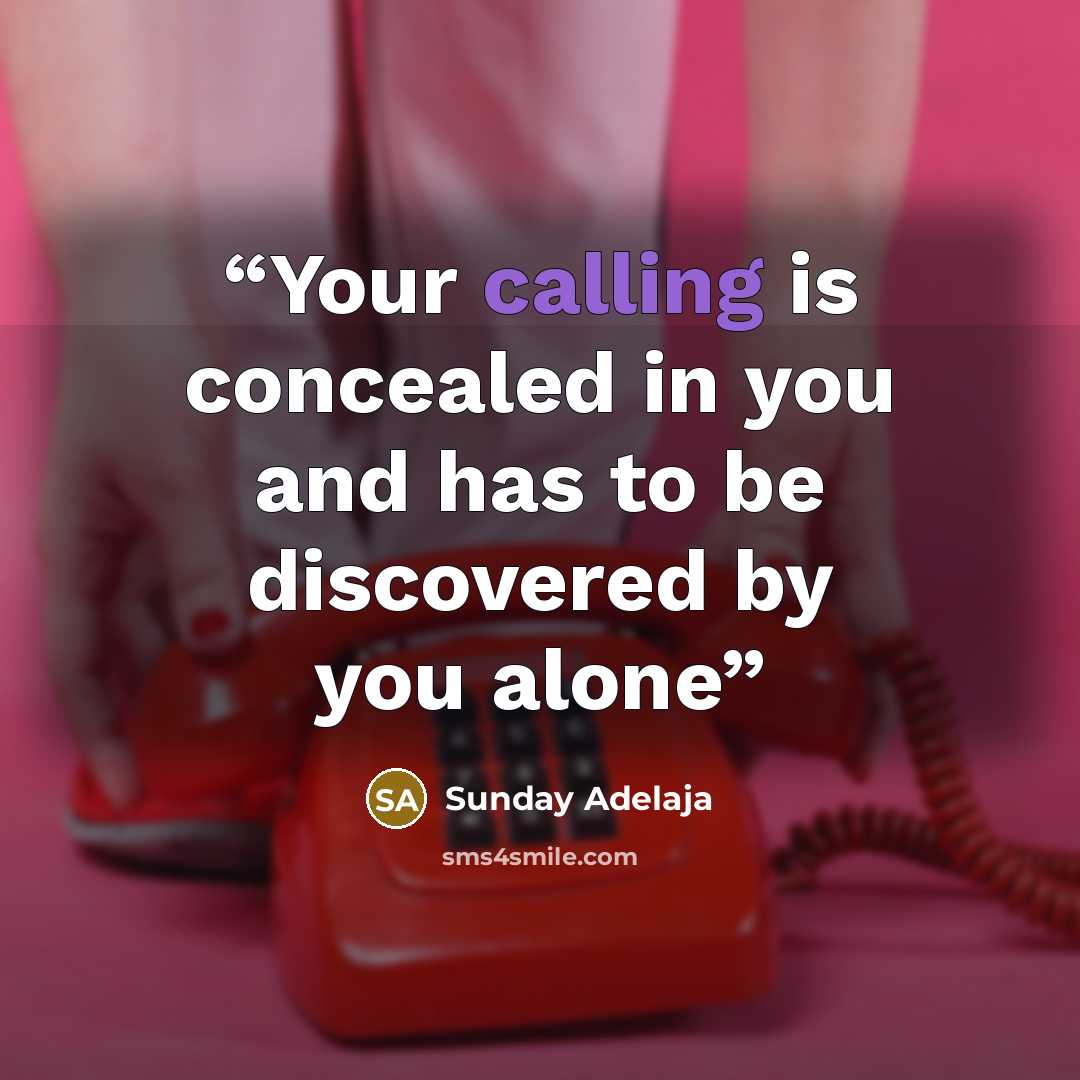 “Your calling is concealed in you and has to be discovered by you alone” quote by Sunday Adelaja