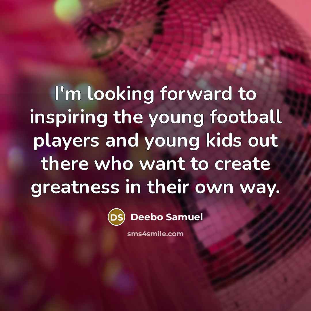 “I'm looking forward to inspiring the young football players and young kids out there who want to create greatness in their own way.” quote by Deebo Samuel