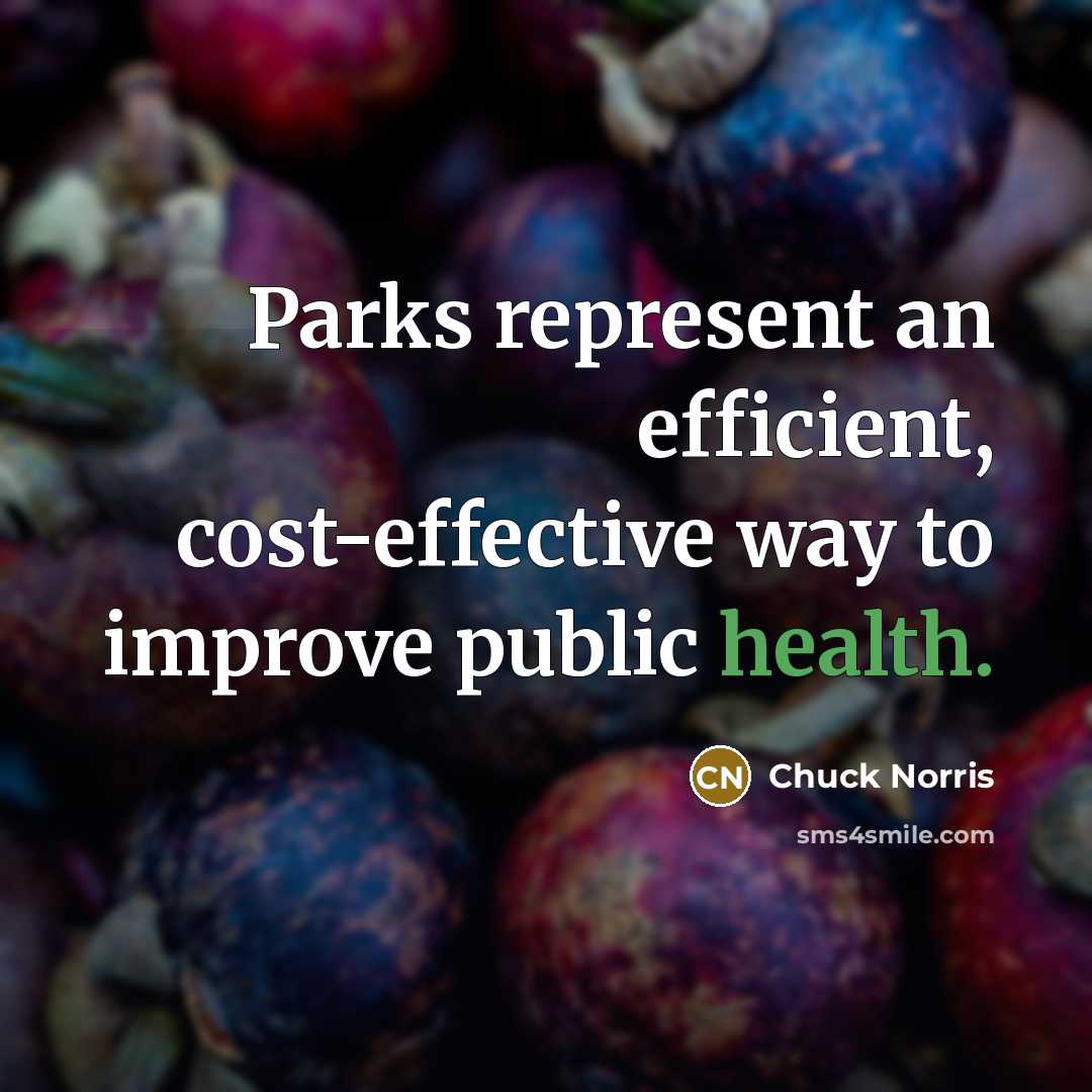 “Parks represent an efficient, cost-effective way to improve public health.” quote by Chuck Norris
