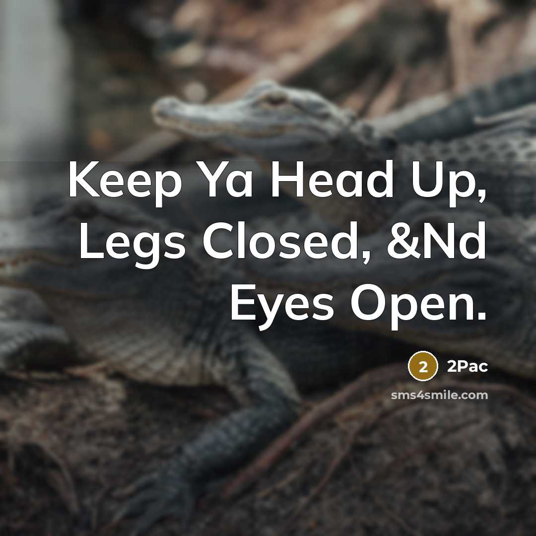 “Keep Ya Head Up, Legs Closed, &Nd Eyes Open.” quote by 2Pac