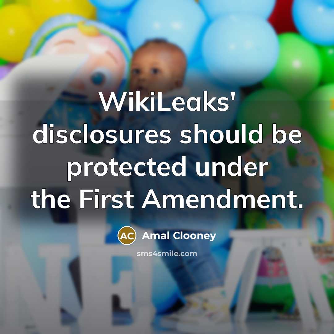 “WikiLeaks' disclosures should be protected under the First Amendment.” quote by Amal Clooney