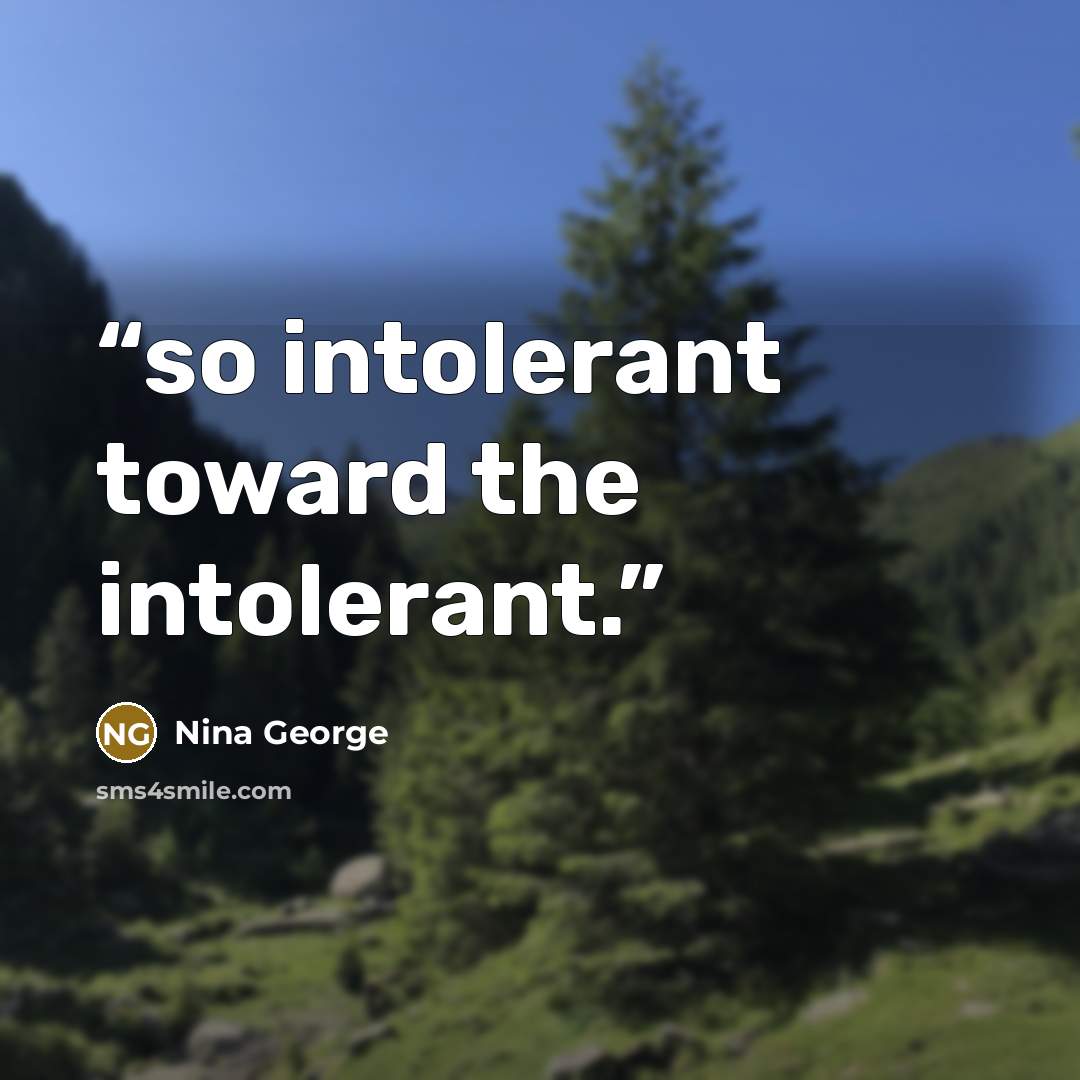 “so intolerant toward the intolerant.” quote by Nina George