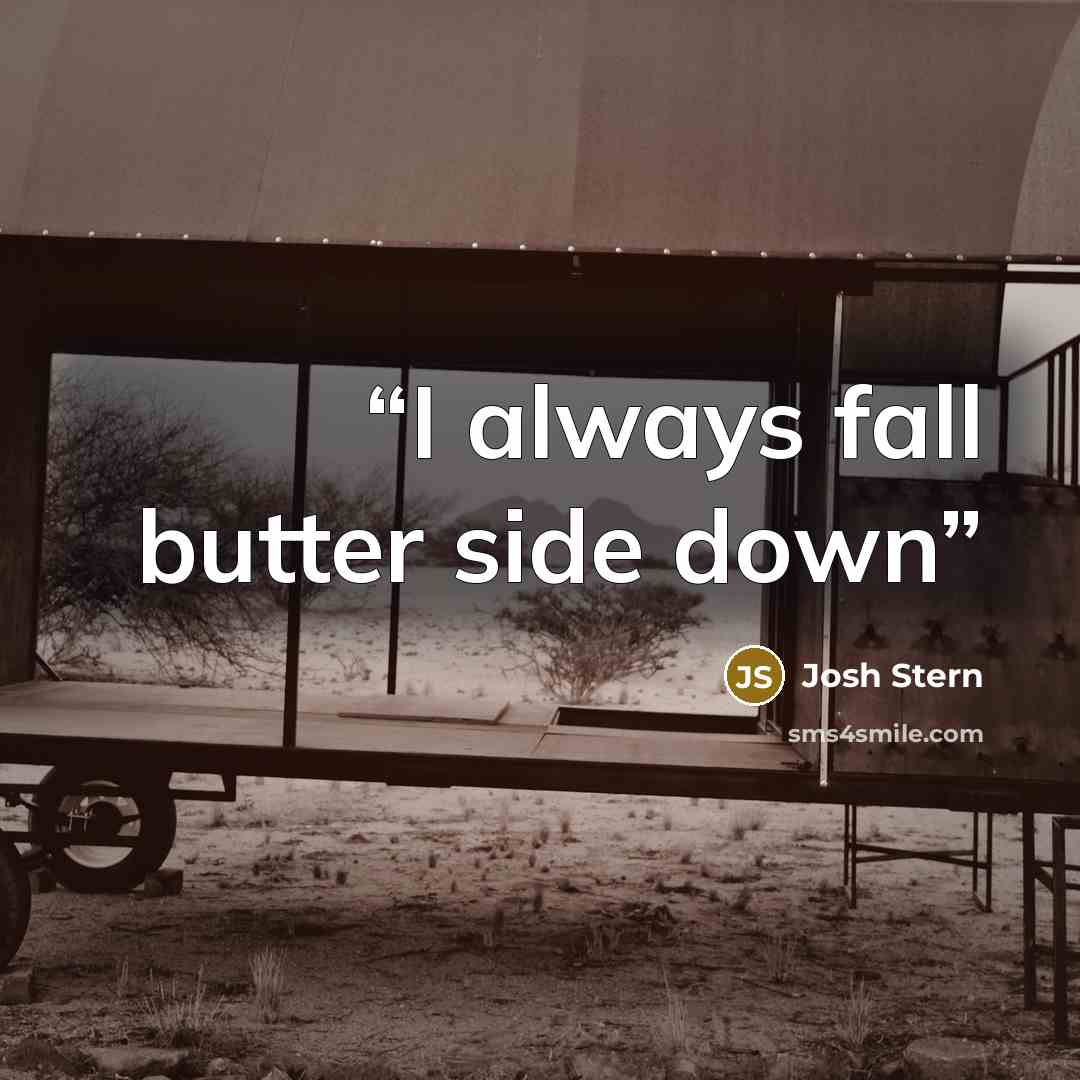 “I always fall butter side down” quote by Josh Stern
