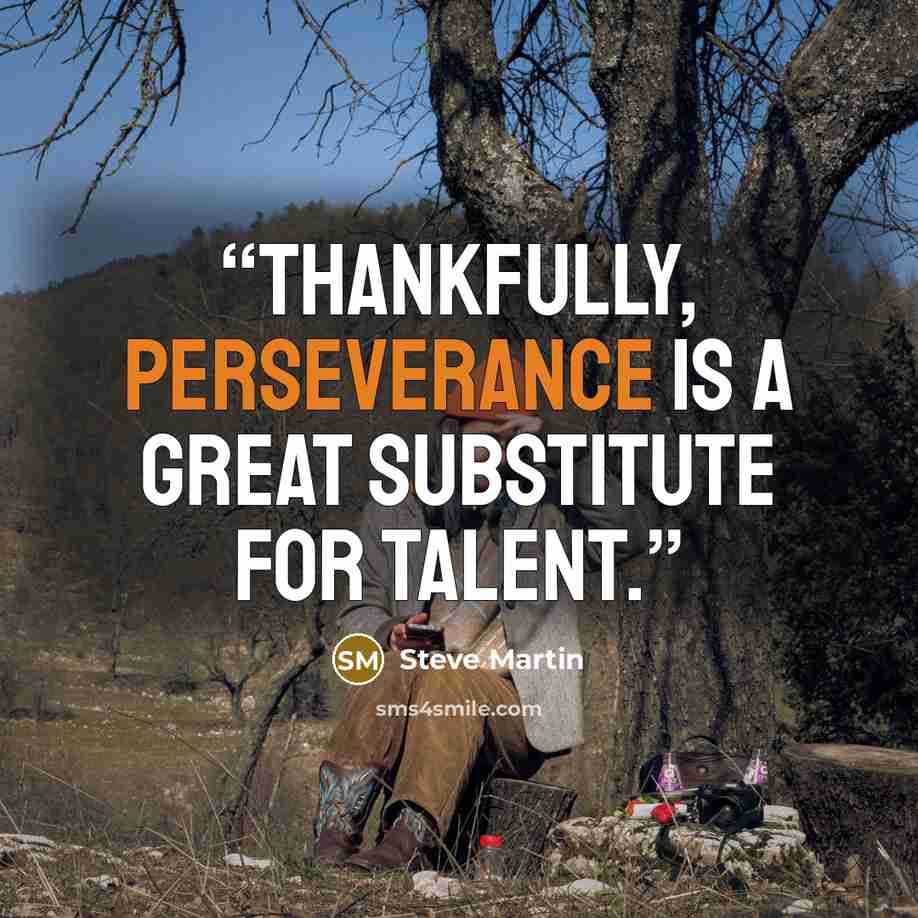 “Thankfully, perseverance is a great substitute for talent.” quote by Steve Martin