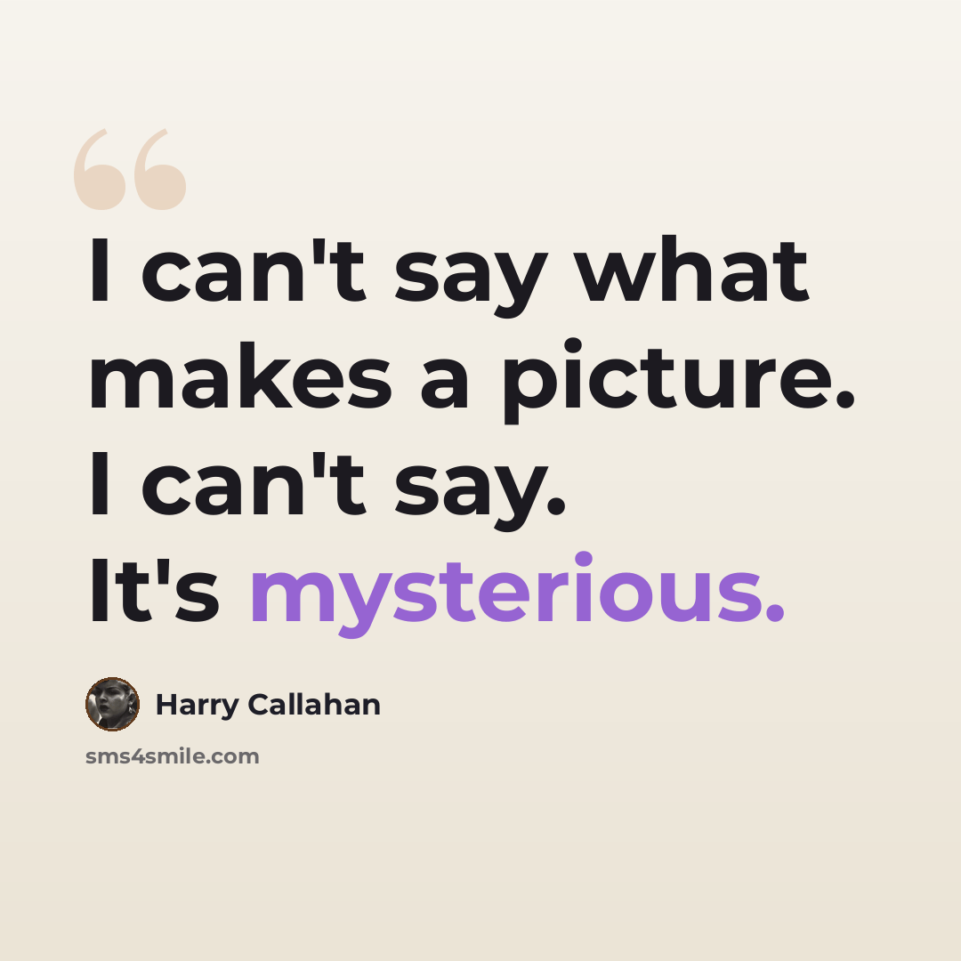 “I can't say what makes a picture. I can't say. It's mysterious.” quote by Harry Callahan