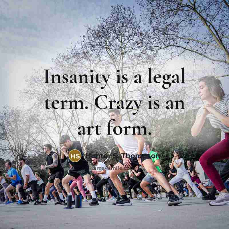 “Insanity is a legal term. Crazy is an art form.” quote by Hunter S. Thompson