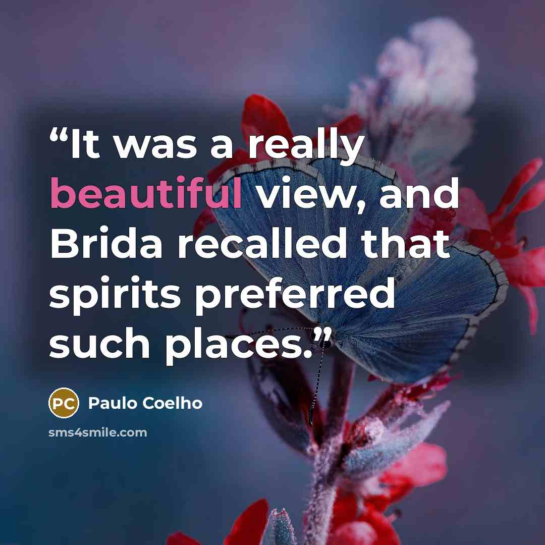 “It was a really beautiful view, and Brida recalled that spirits preferred such places.” quote by Paulo Coelho