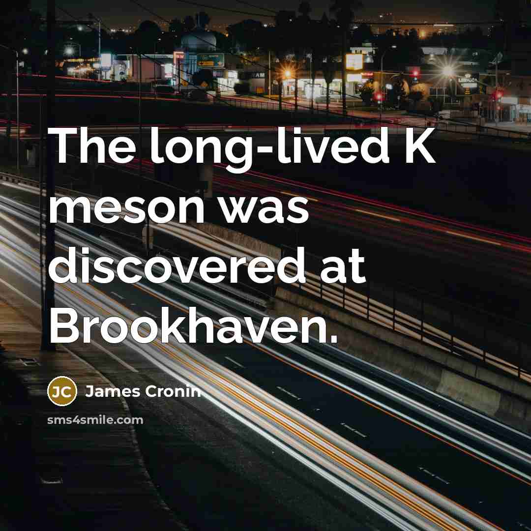 “The long-lived K meson was discovered at Brookhaven.” quote by James Cronin