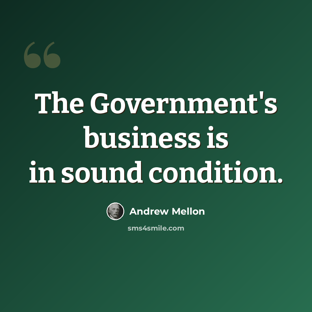 “The Government's business is in sound condition.” quote by Andrew Mellon