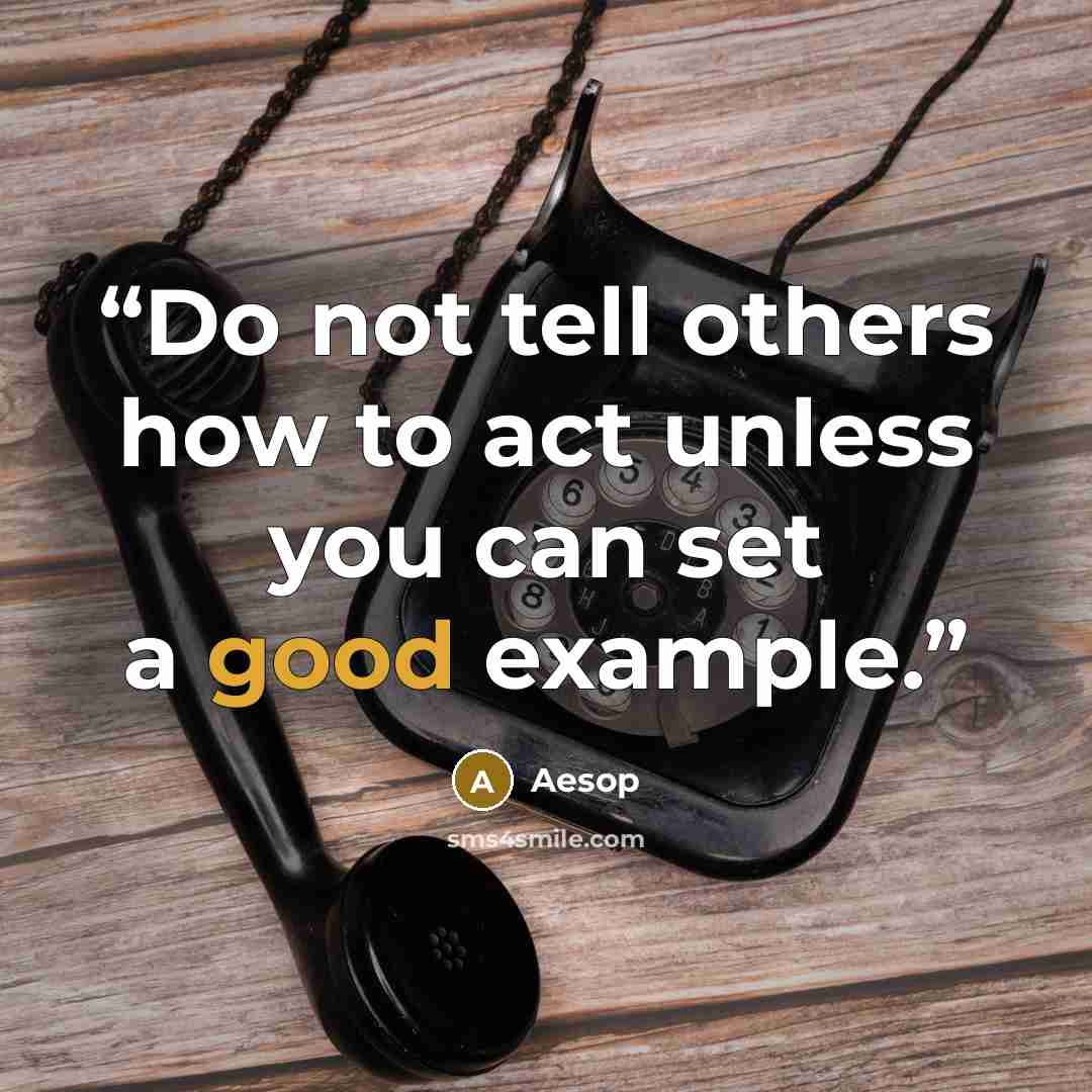 “Do not tell others how to act unless you can set a good example.” quote by Aesop