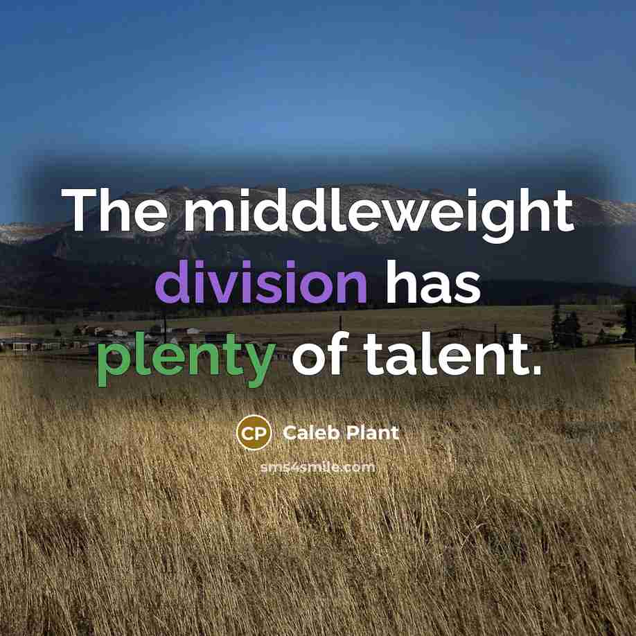 “The middleweight division has plenty of talent.” quote by Caleb Plant
