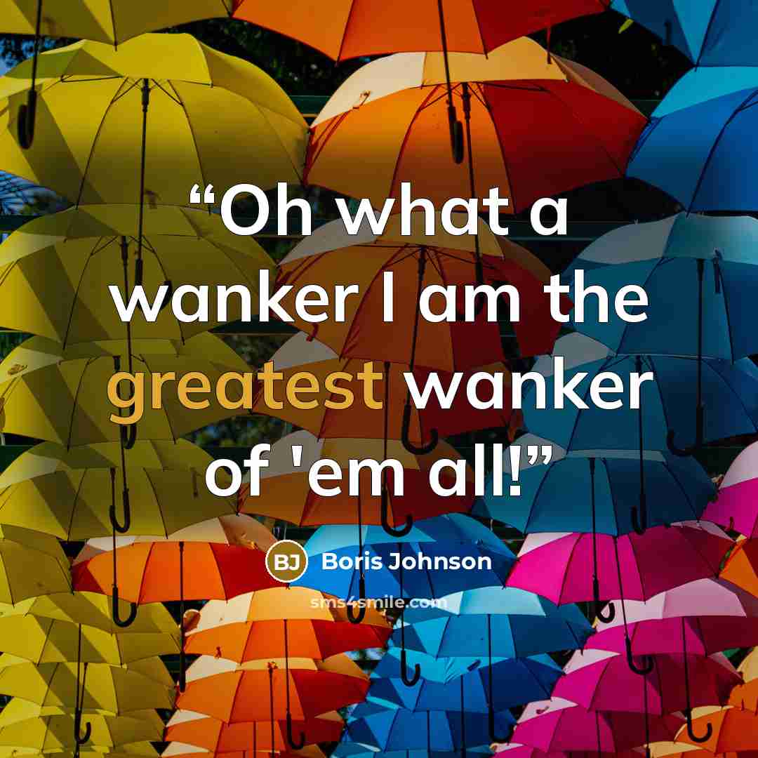 “Oh what a wanker I am the greatest wanker of 'em all!” quote by Boris Johnson