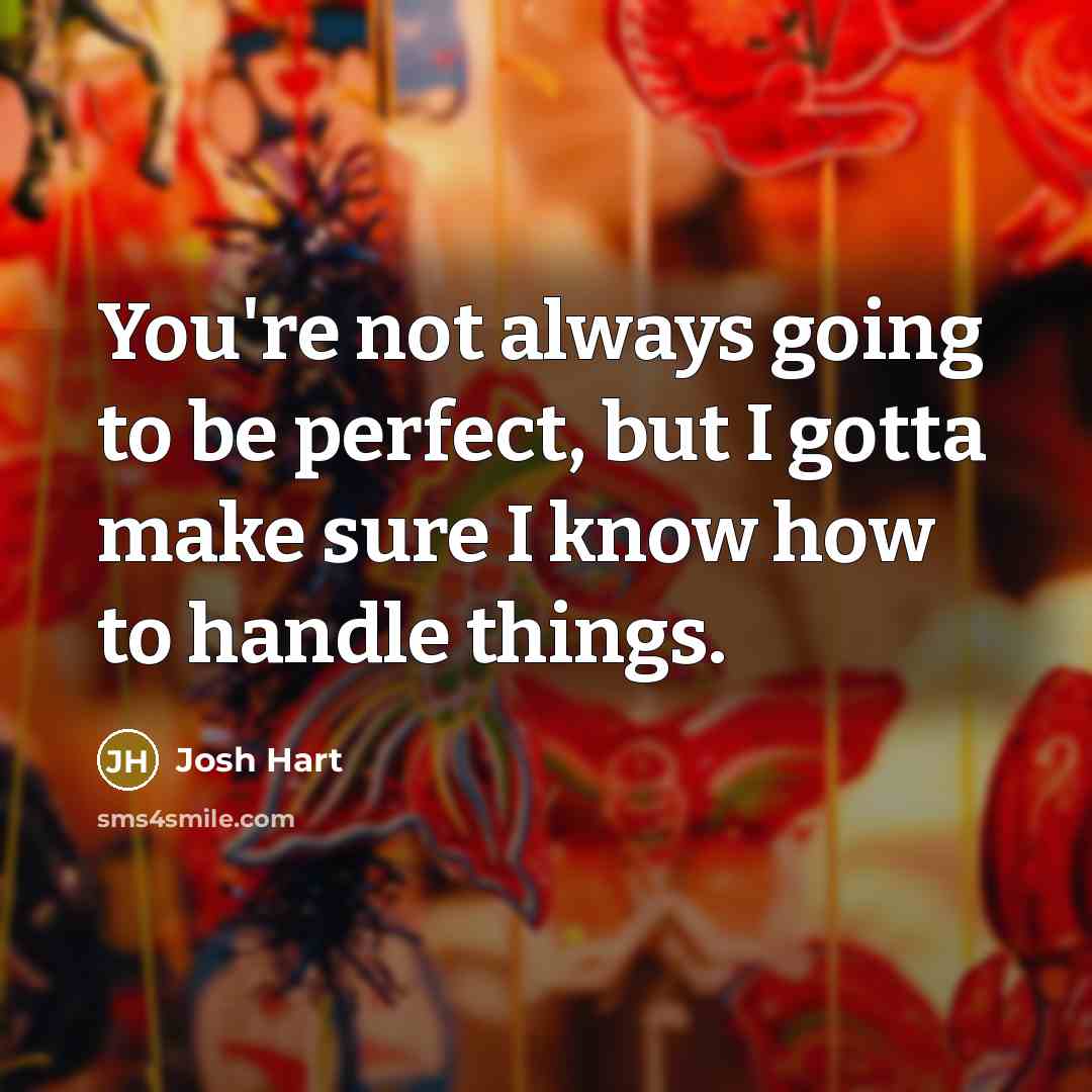 “You're not always going to be perfect, but I gotta make sure I know how to handle things.” quote by Josh Hart