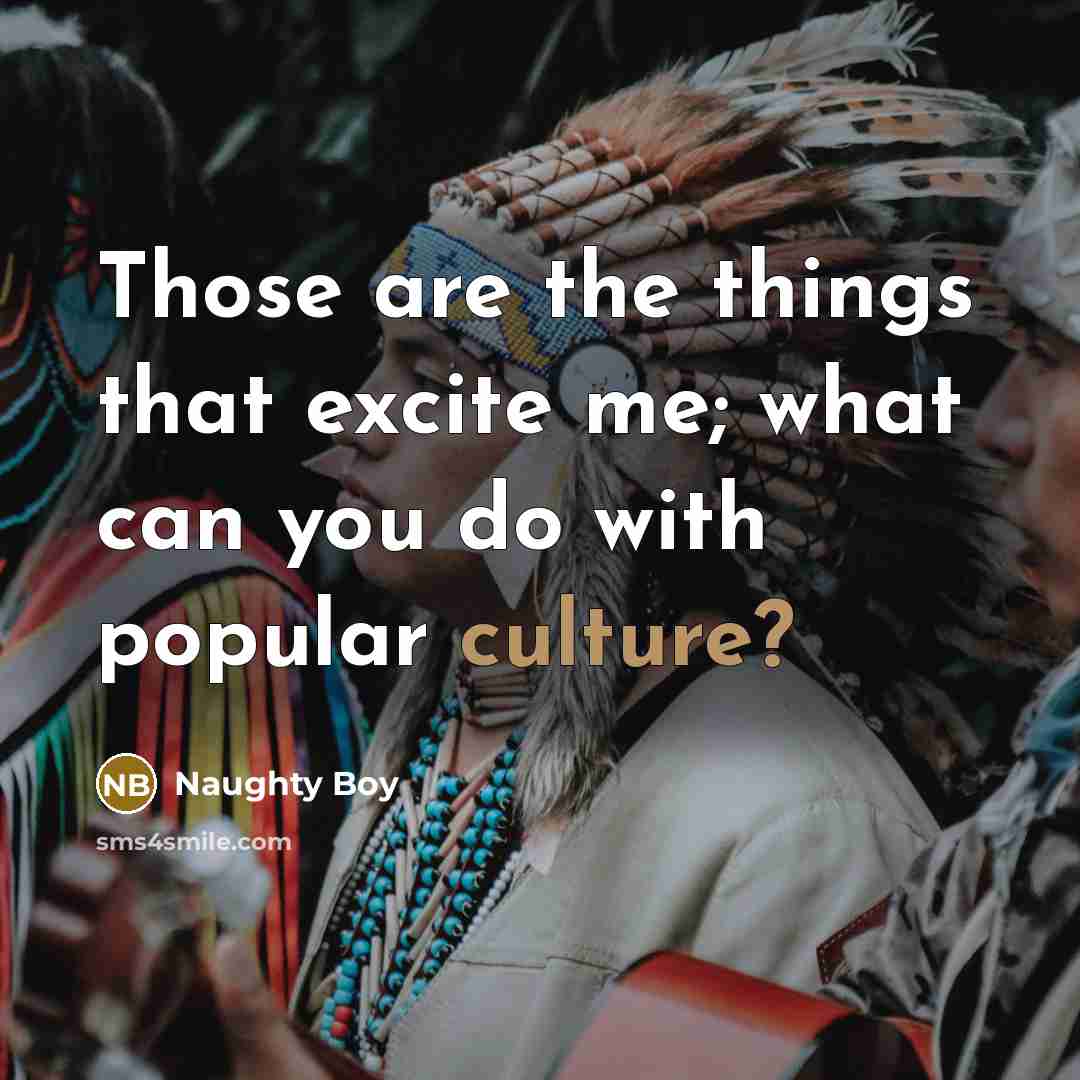 “Those are the things that excite me; what can you do with popular culture?” quote by Naughty Boy