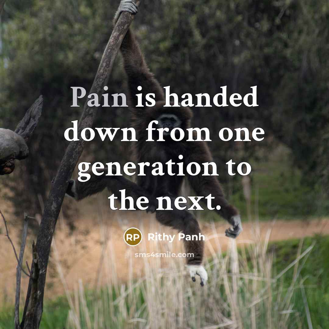 “Pain is handed down from one generation to the next.” quote by Rithy Panh