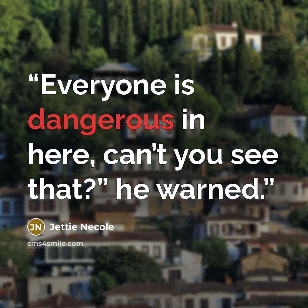 “Everyone is dangerous in here, can’t you see that?” he warned.” quote by Jettie Necole