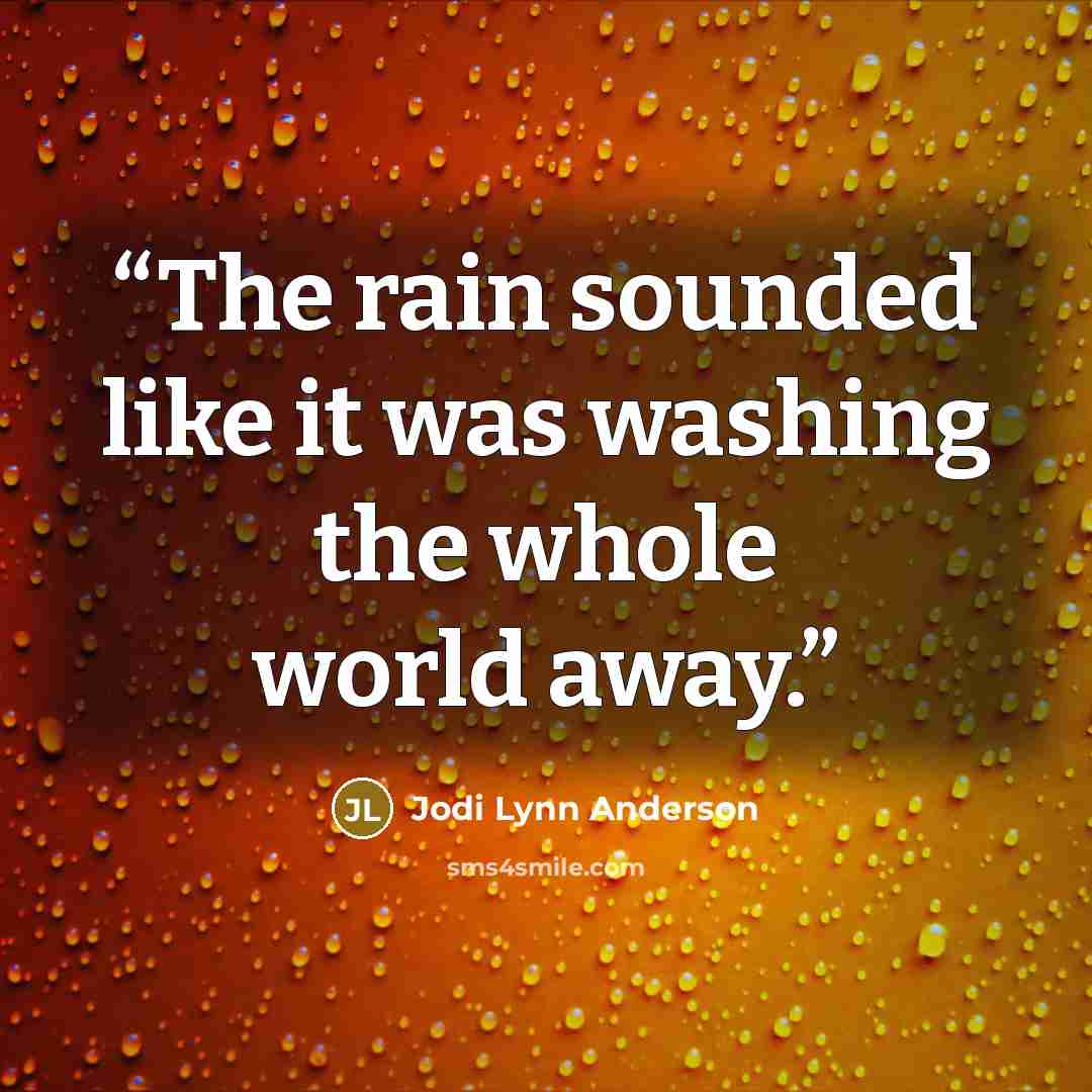 “The rain sounded like it was washing the whole world away.” quote by Jodi Lynn Anderson