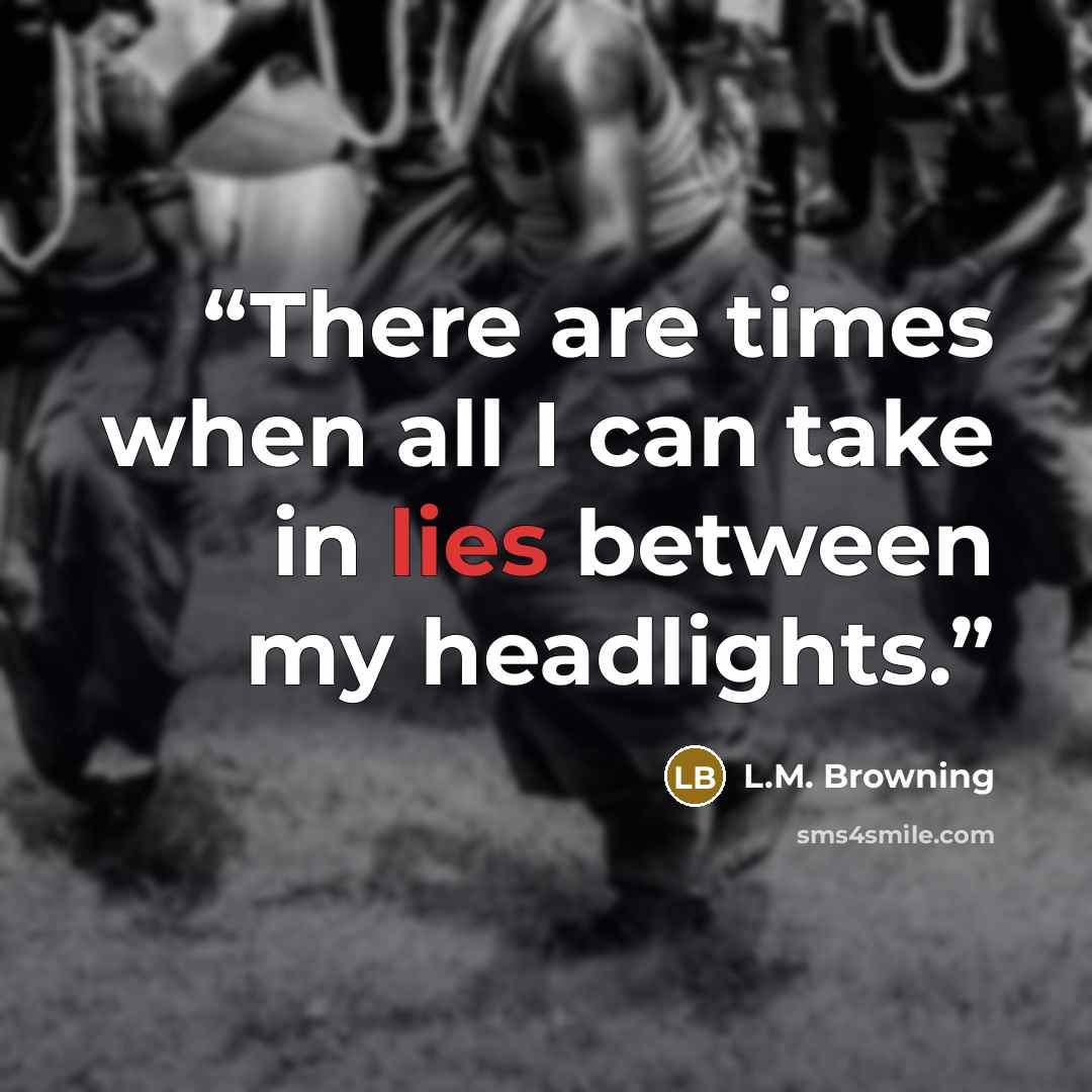 “There are times when all I can take in lies between my headlights.” quote by L.M. Browning