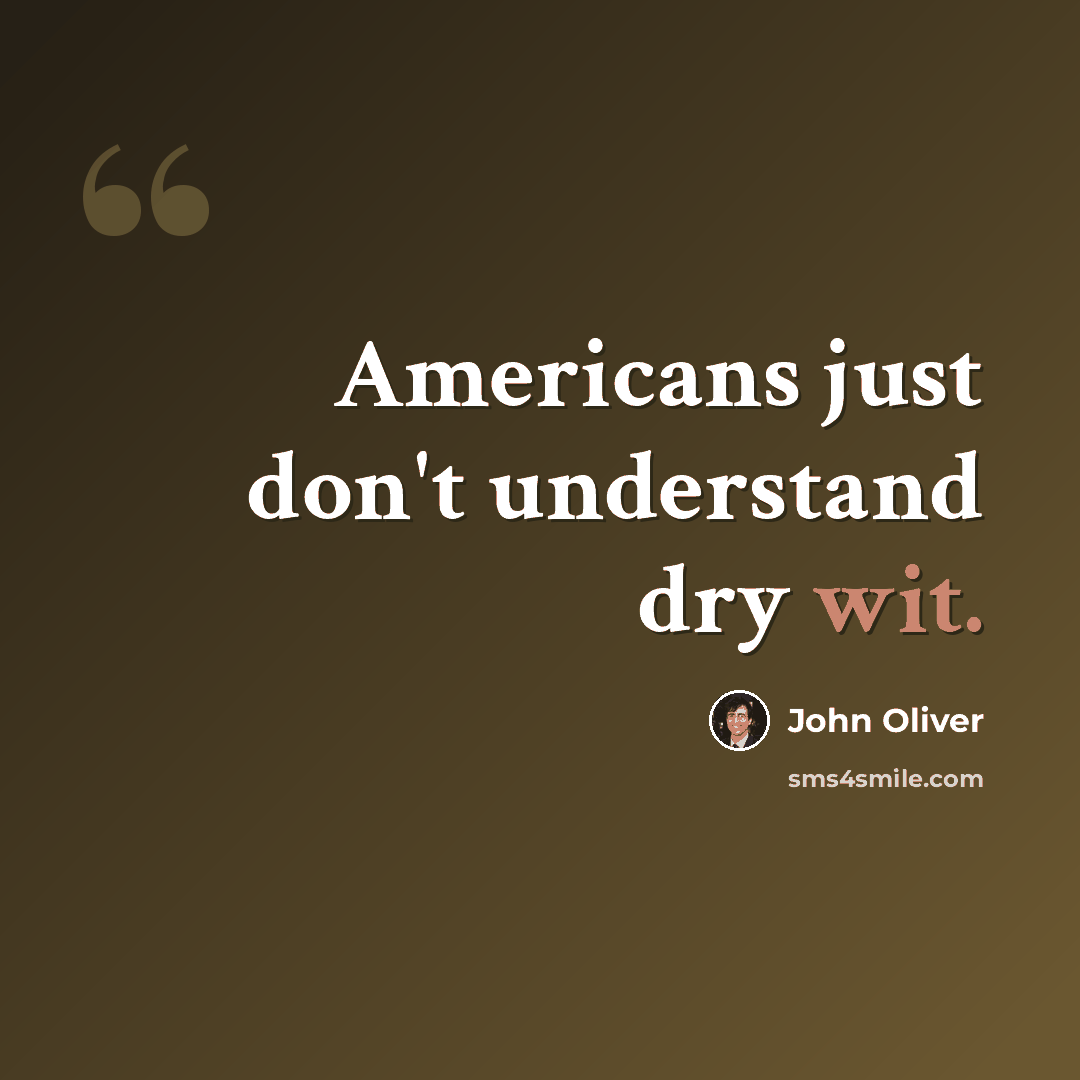 “Americans just don't understand dry wit.” quote by John Oliver