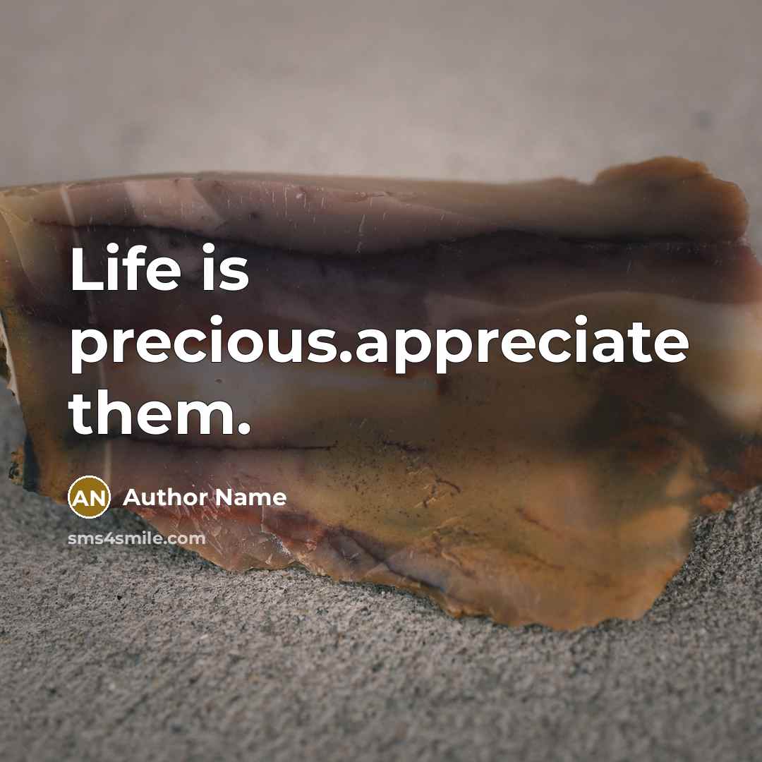 “Life is precious.appreciate them.” quote by Author Name
