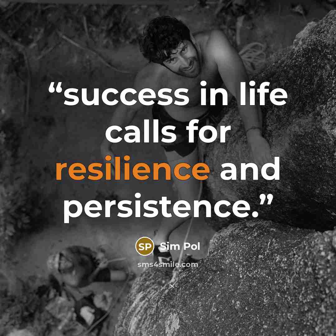 “success in life calls for resilience and persistence.” quote by Sim Pol