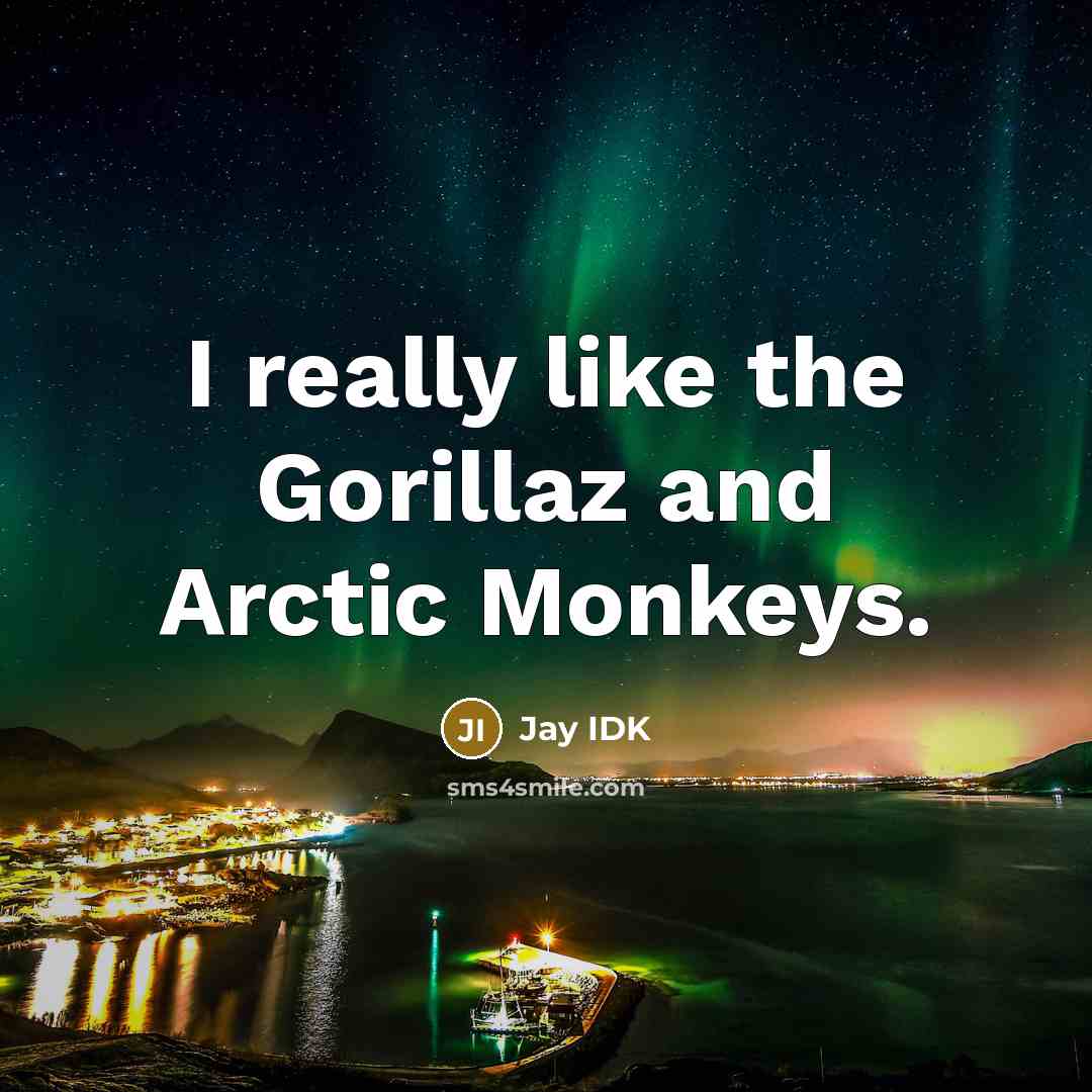 “I really like the Gorillaz and Arctic Monkeys.” quote by Jay IDK