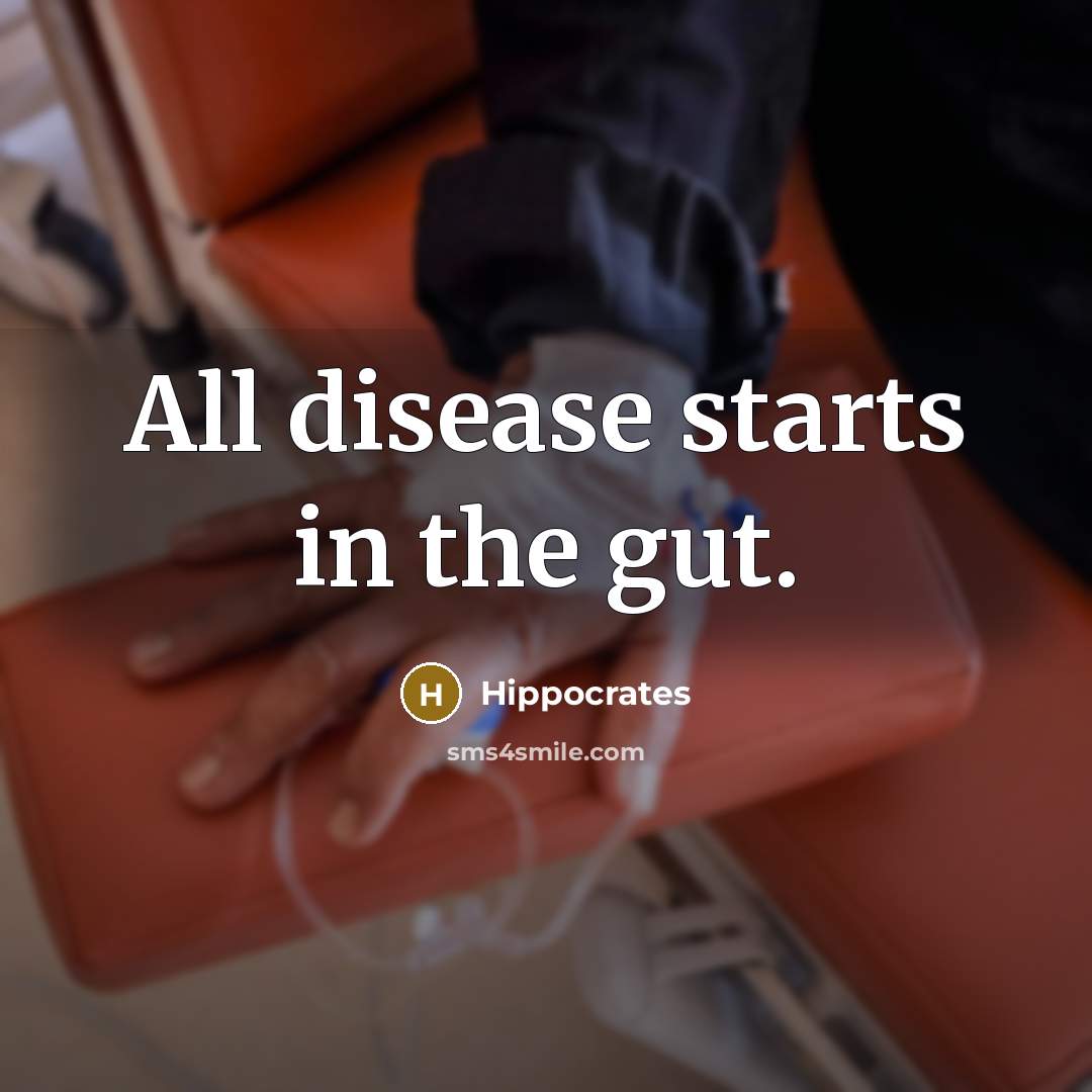 “All disease starts in the gut.” quote by Hippocrates