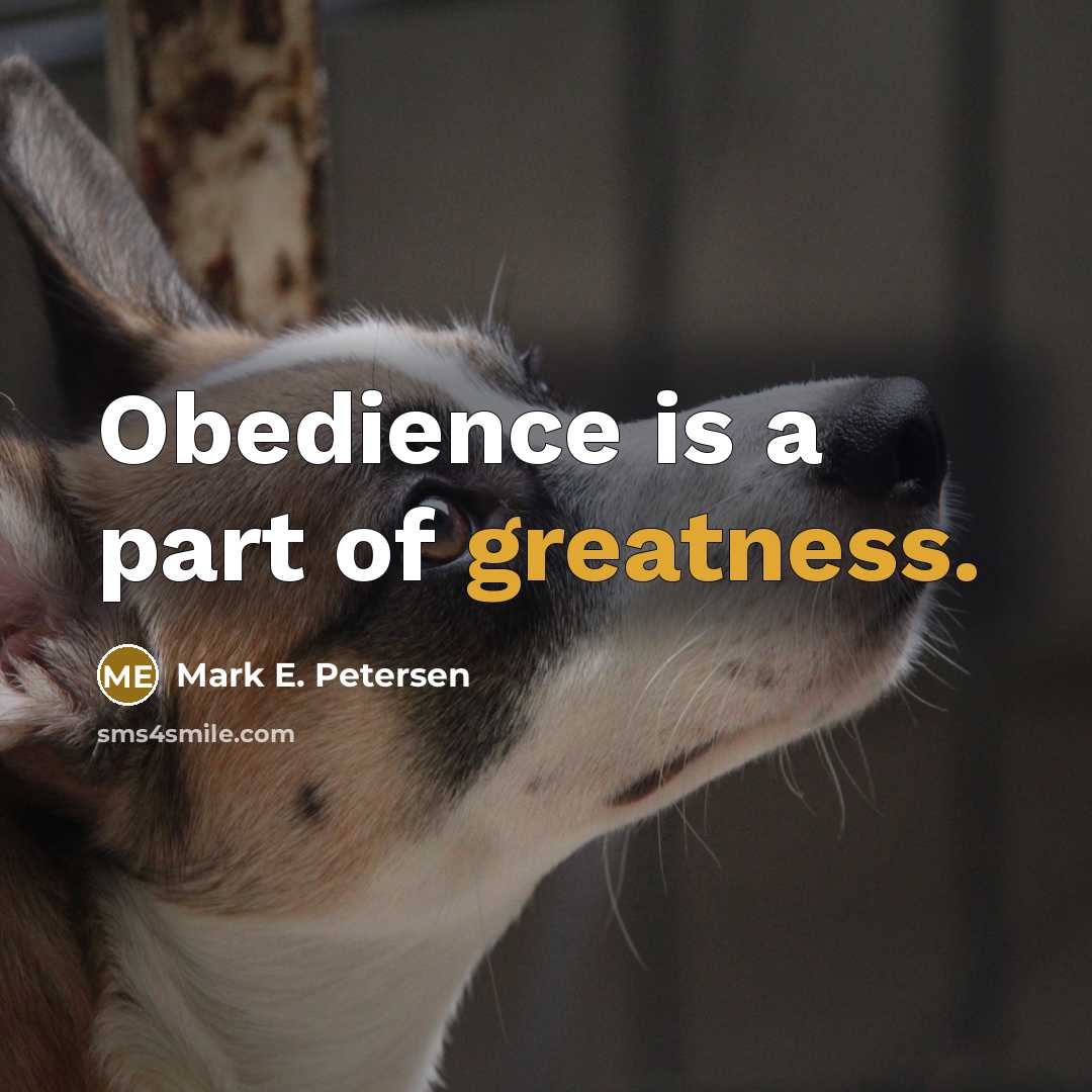 “Obedience is a part of greatness.” quote by Mark E. Petersen