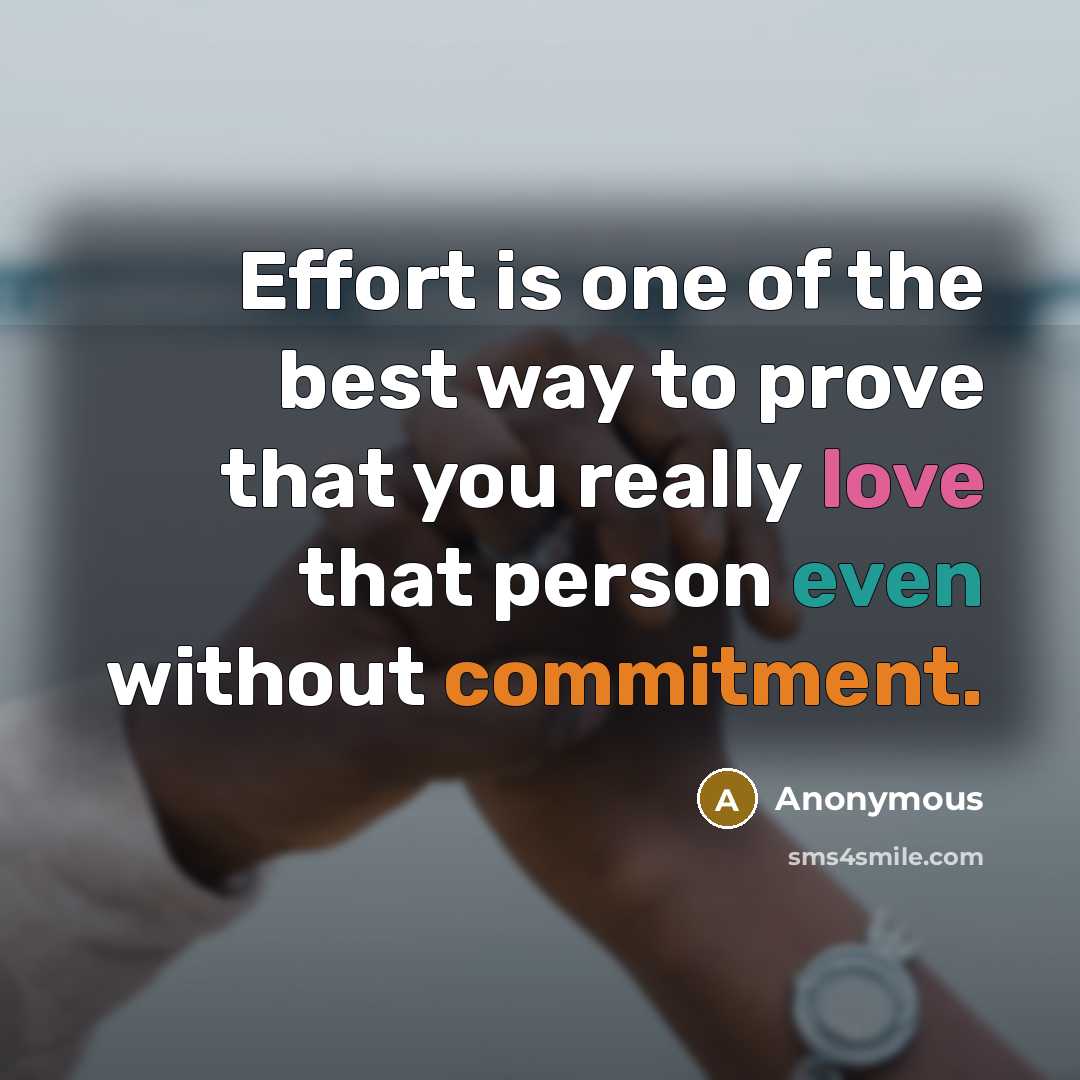 “Effort is one of the best way to prove that you really love that person even without commitment.” quote by Anonymous