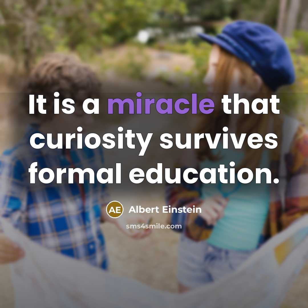 “It is a miracle that curiosity survives formal education.” quote by Albert Einstein