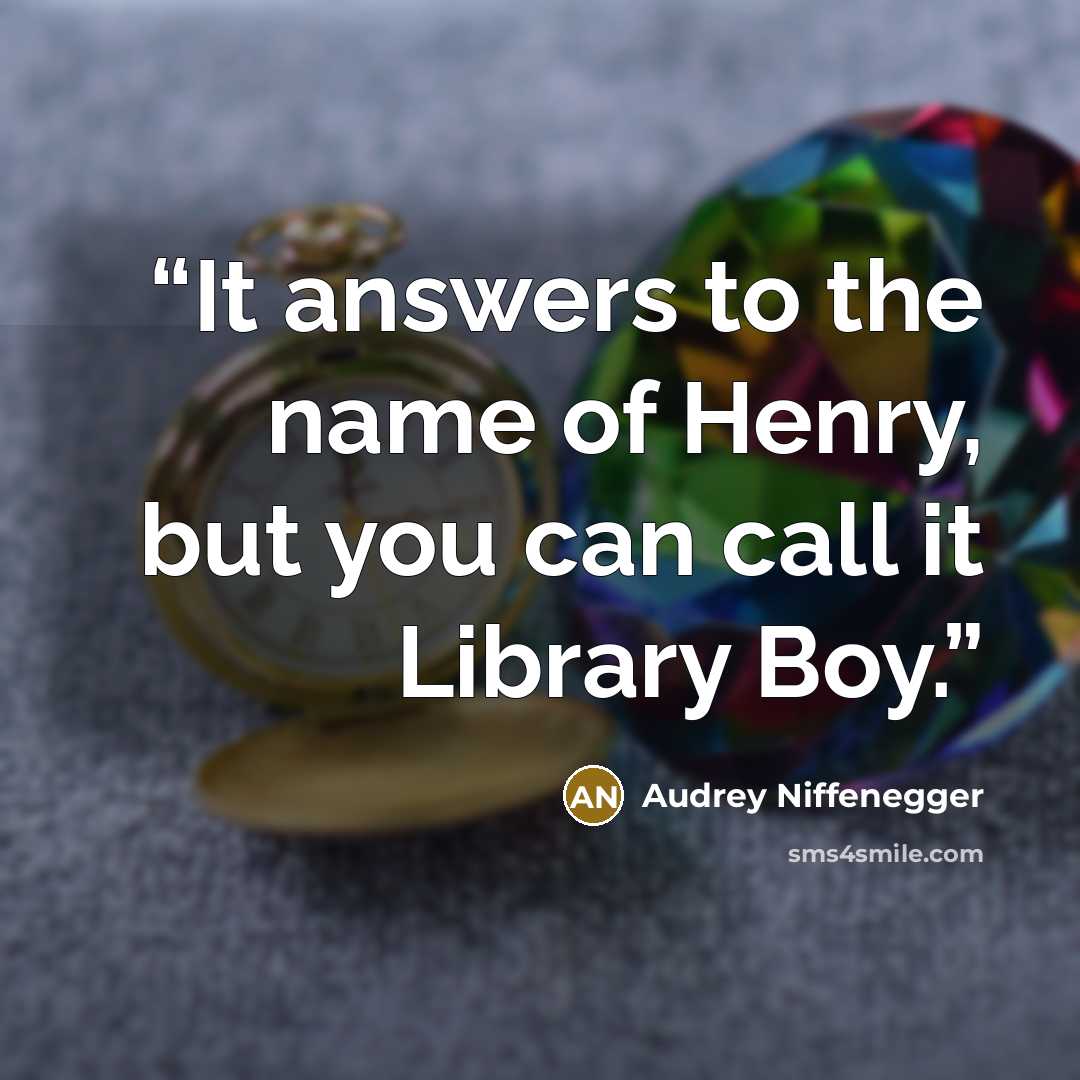 “It answers to the name of Henry, but you can call it Library Boy.” quote by Audrey Niffenegger