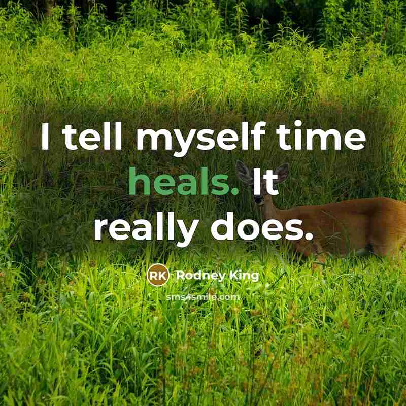“I tell myself time heals. It really does.” quote by Rodney King