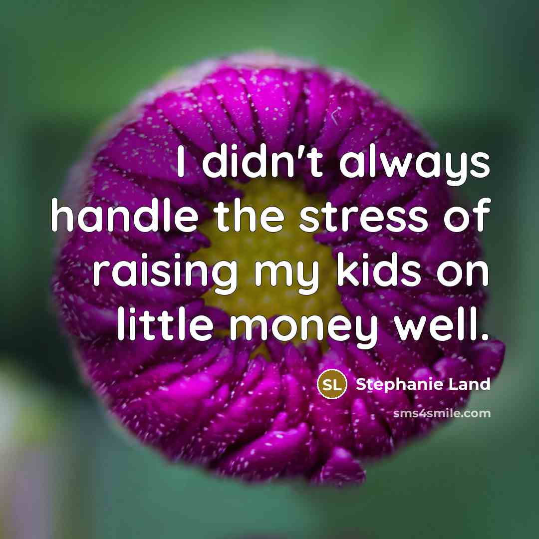 “I didn't always handle the stress of raising my kids on little money well.” quote by Stephanie Land