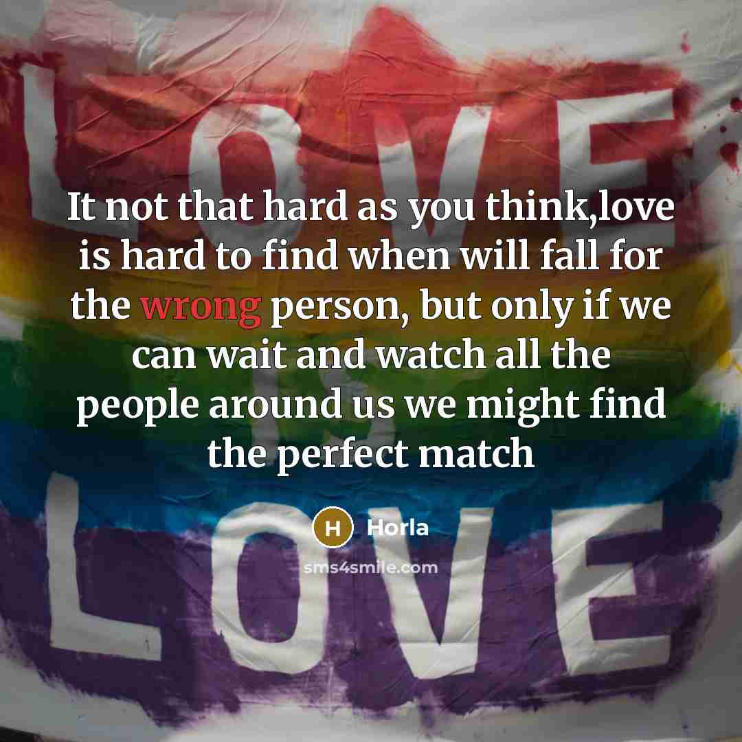 “It not that hard as you think,love is hard to find when will fall for the wrong person, but only if we can wait and watch all the people around us we might find the perfect match” quote by Horla