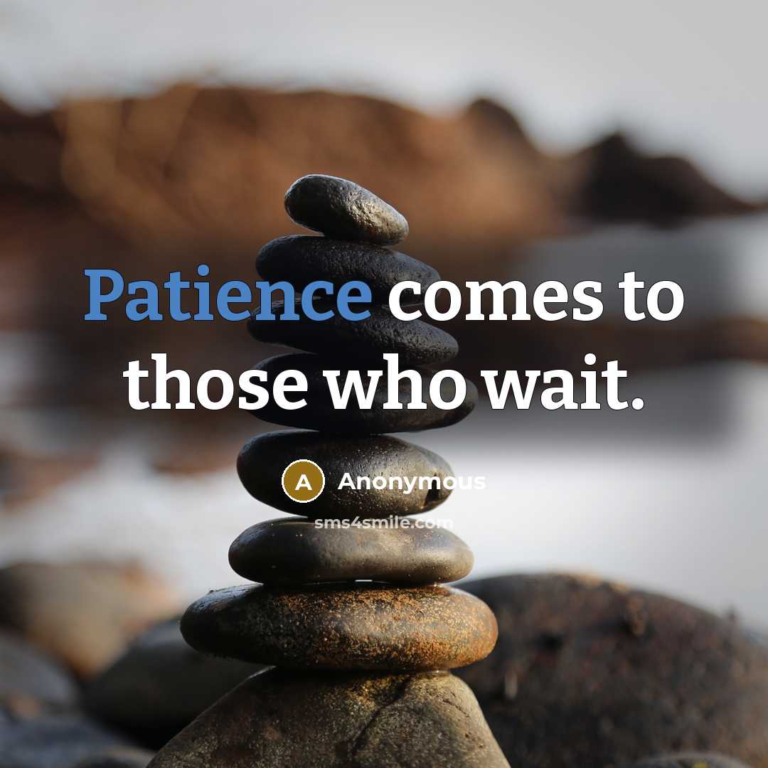 “Patience comes to those who wait.” quote by Anonymous