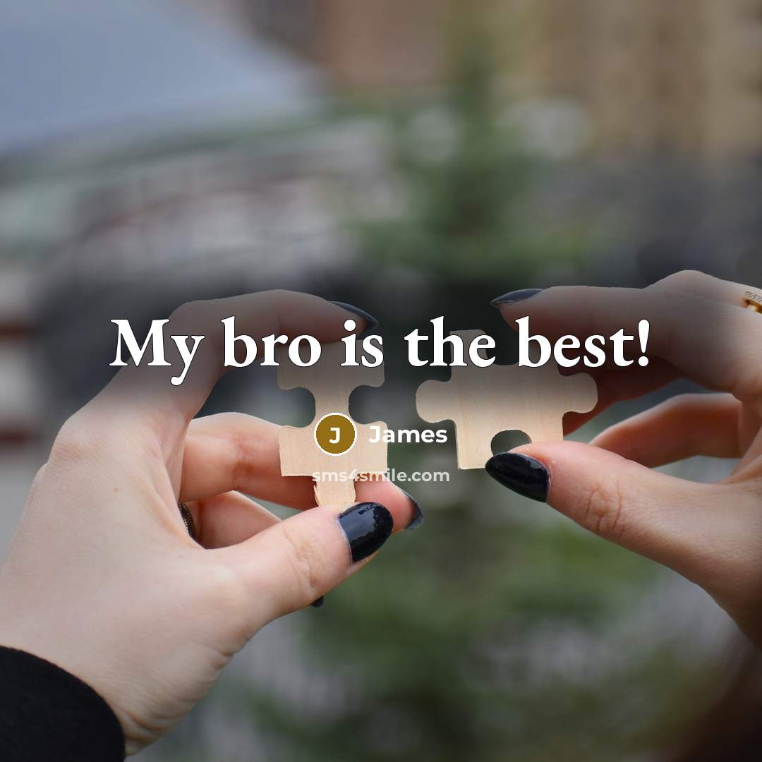“My bro is the best!” quote by James