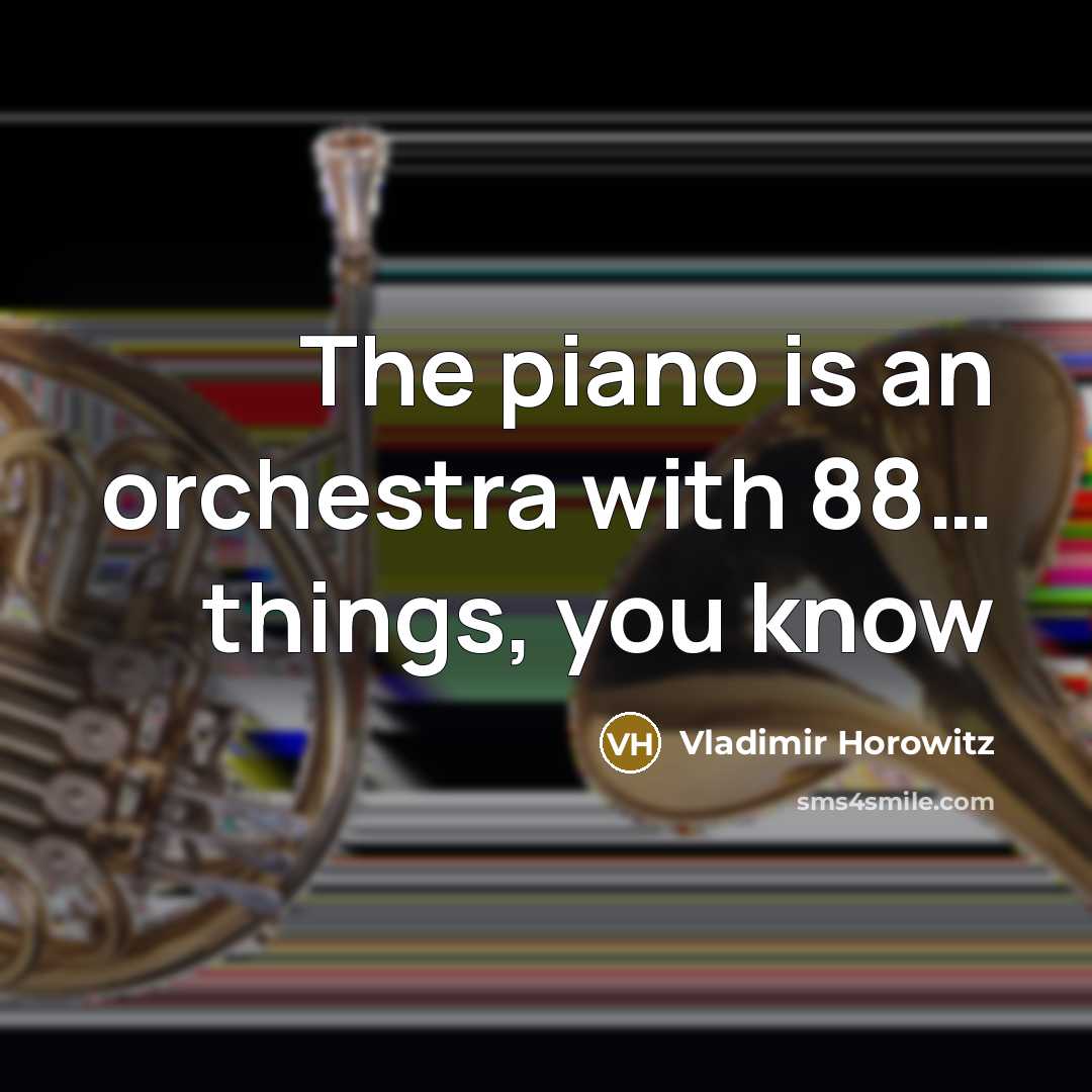“The piano is an orchestra with 88… things, you know” quote by Vladimir Horowitz