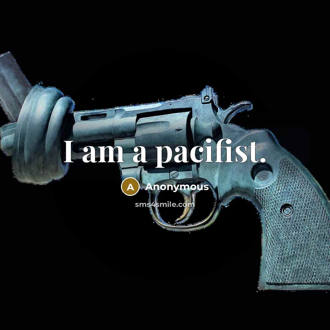 “I am a pacifist.” quote by Anonymous