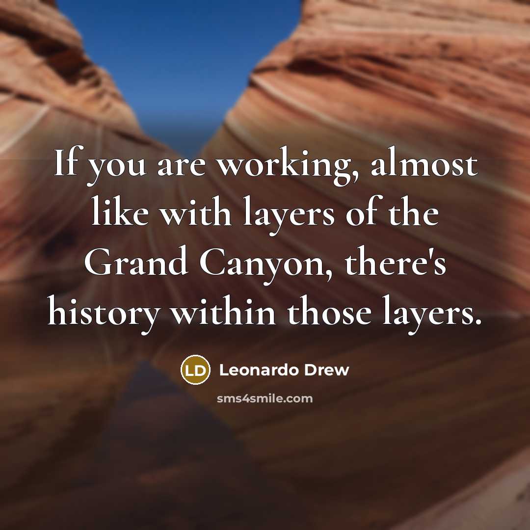 “If you are working, almost like with layers of the Grand Canyon, there's history within those layers.” quote by Leonardo Drew