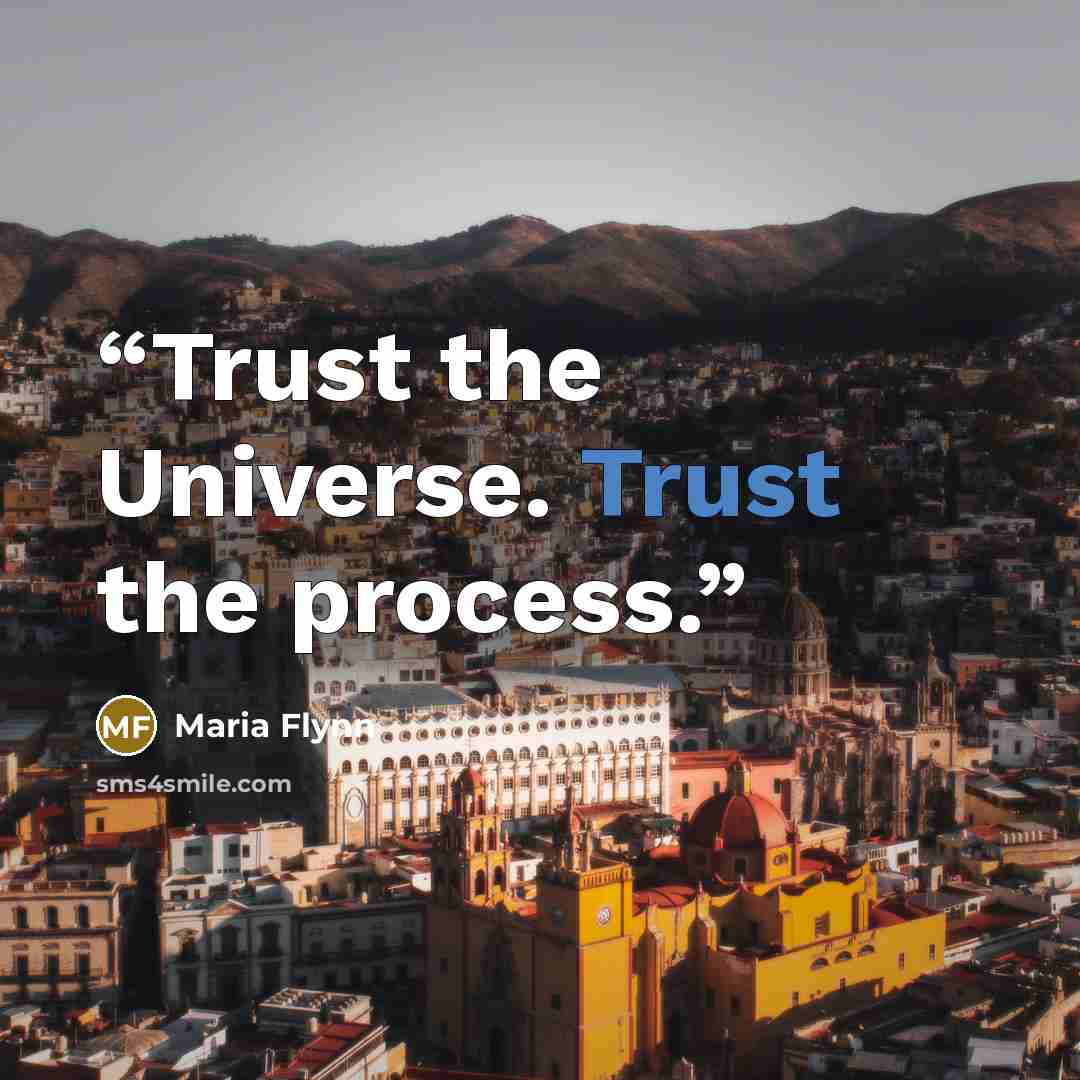 “Trust the Universe. Trust the process.” quote by Maria Flynn