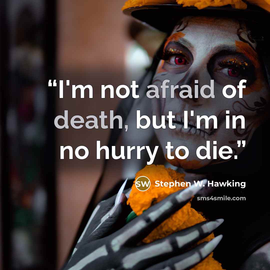 “I'm not afraid of death, but I'm in no hurry to die.” quote by Stephen W. Hawking