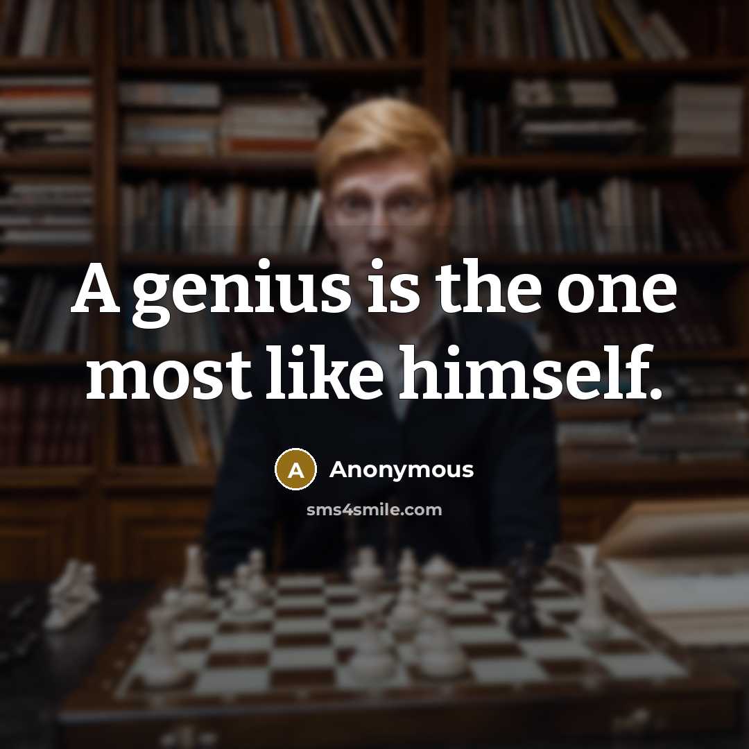 “A genius is the one most like himself.” quote by Anonymous