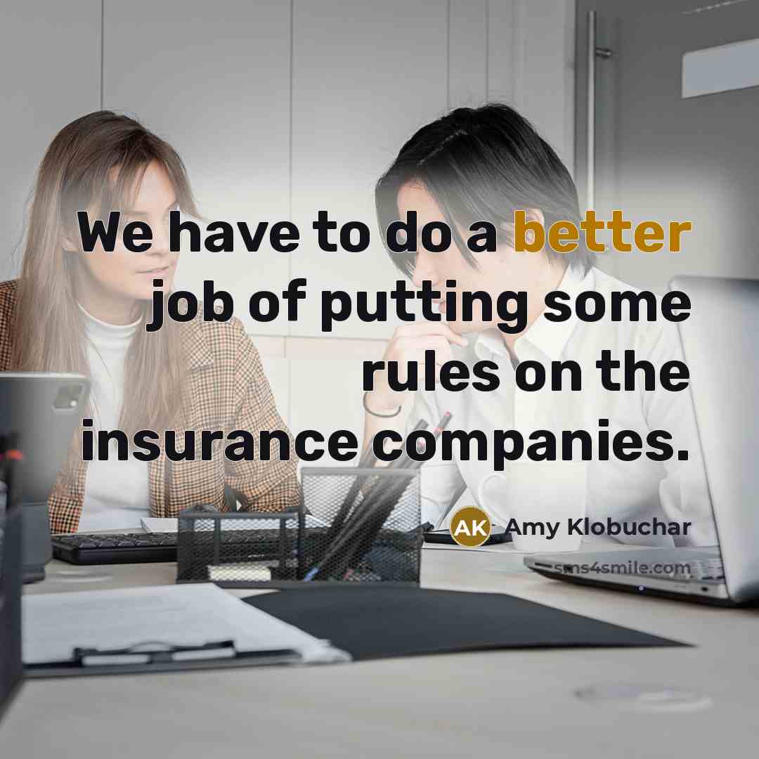 “We have to do a better job of putting some rules on the insurance companies.” quote by Amy Klobuchar