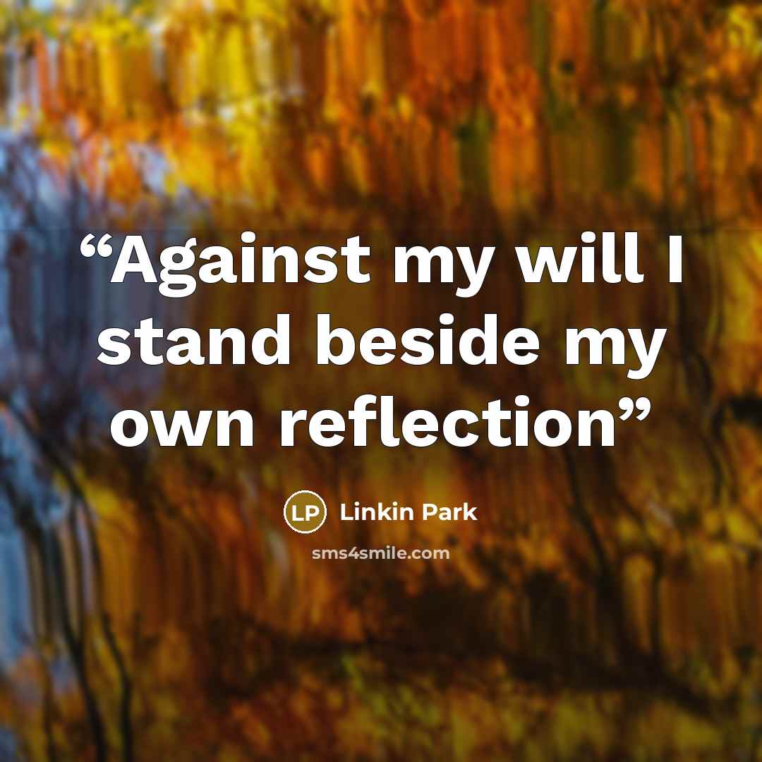 “Against my will I stand beside my own reflection” quote by Linkin Park