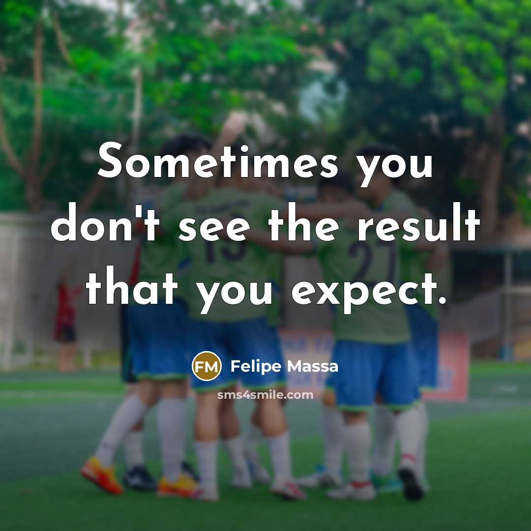 “Sometimes you don't see the result that you expect.” quote by Felipe Massa