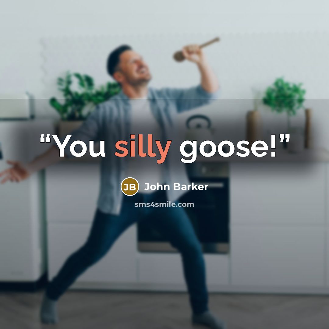 “You silly goose!” quote by John Barker