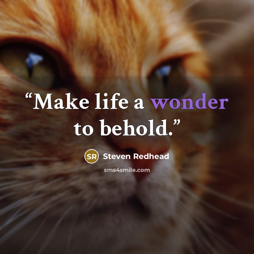 “Make life a wonder to behold.” quote by Steven Redhead